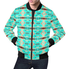 Load image into Gallery viewer, Gathering Earth Turquoise Bomber Jacket for Men
