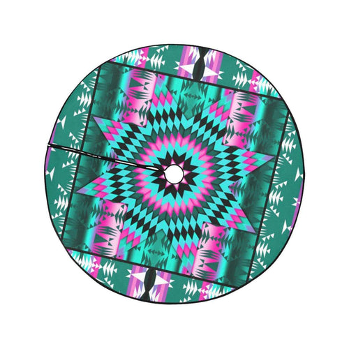 Deep Lake and Sunset Star Christmas Tree Skirt 47