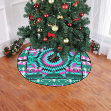 Load image into Gallery viewer, Deep Lake and Sunset Star Christmas Tree Skirt 47&quot; x 47&quot; Christmas Tree Skirt e-joyer 
