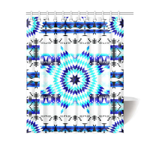 Deep Lake Whit Star Shower Curtain 60