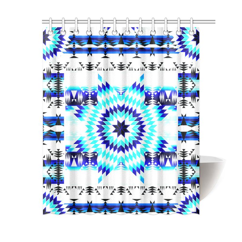 Deep Lake Whit Star Shower Curtain 60