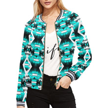 Load image into Gallery viewer, Deep Lake Winter Camp All Over Print Bomber Jacket for Women (Model H21) All Over Print Bomber Jacket for Women (H21) e-joyer 
