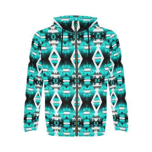 Deep Lake Winter Camp All Over Print Full Zip Hoodie for Men (Model H14) All Over Print Full Zip Hoodie for Men (H14) e-joyer 