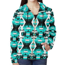 Load image into Gallery viewer, Deep Lake Winter Camp All Over Print Full Zip Hoodie for Women (Model H14) All Over Print Full Zip Hoodie for Women (H14) e-joyer 
