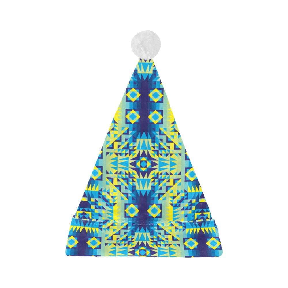 Kaleidoscope Jaune Bleu Santa Hat