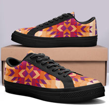 Load image into Gallery viewer, Desert Geo Aapisi Low Top Canvas Shoes Black Sole aapisi Herman 
