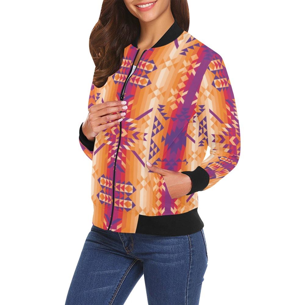 Desert Geo All Over Print Bomber Jacket for Women (Model H19) All Over Print Bomber Jacket for Women (H19) e-joyer 