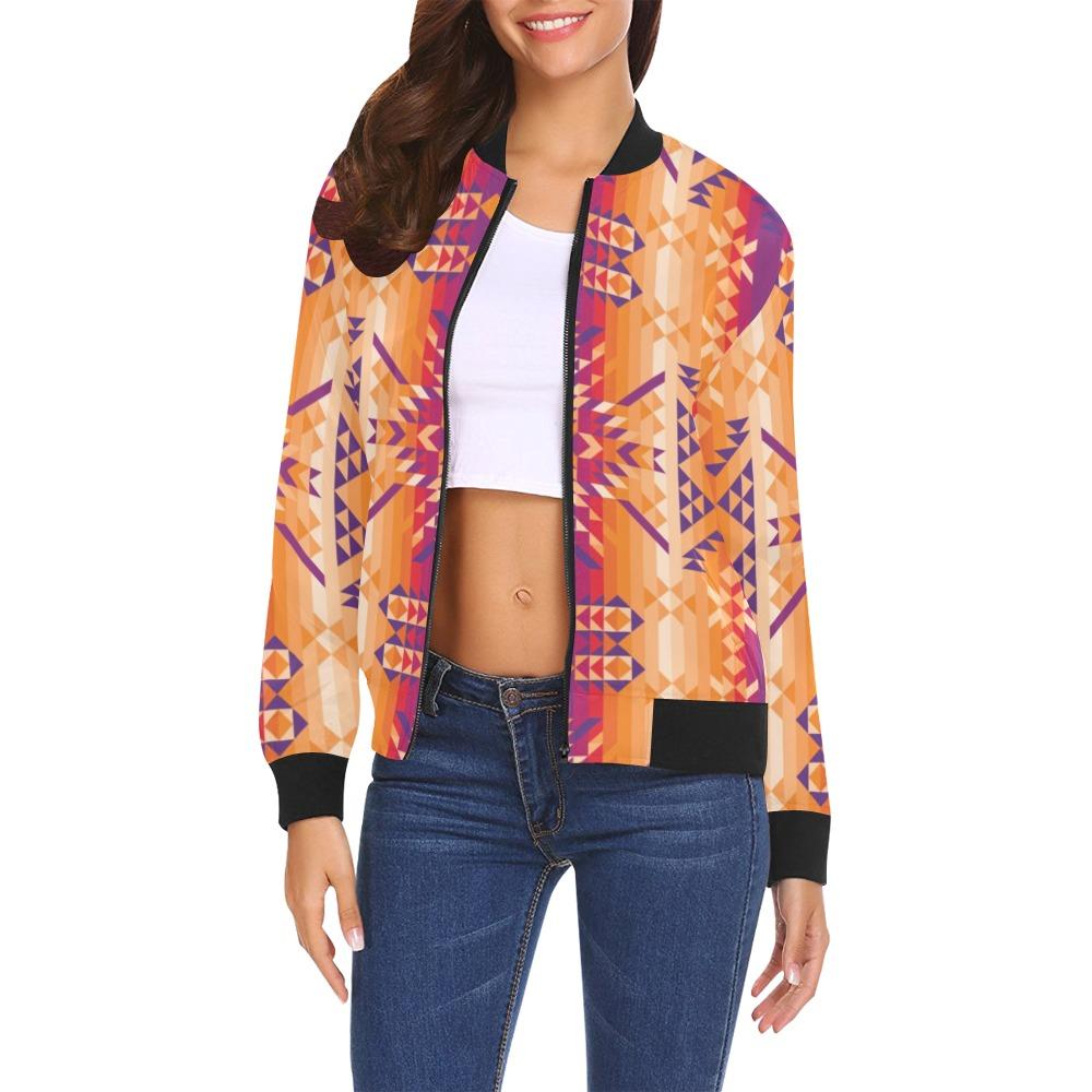 Desert Geo All Over Print Bomber Jacket for Women (Model H19) All Over Print Bomber Jacket for Women (H19) e-joyer 