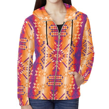 Load image into Gallery viewer, Desert Geo All Over Print Full Zip Hoodie for Women (Model H14) All Over Print Full Zip Hoodie for Women (H14) e-joyer 
