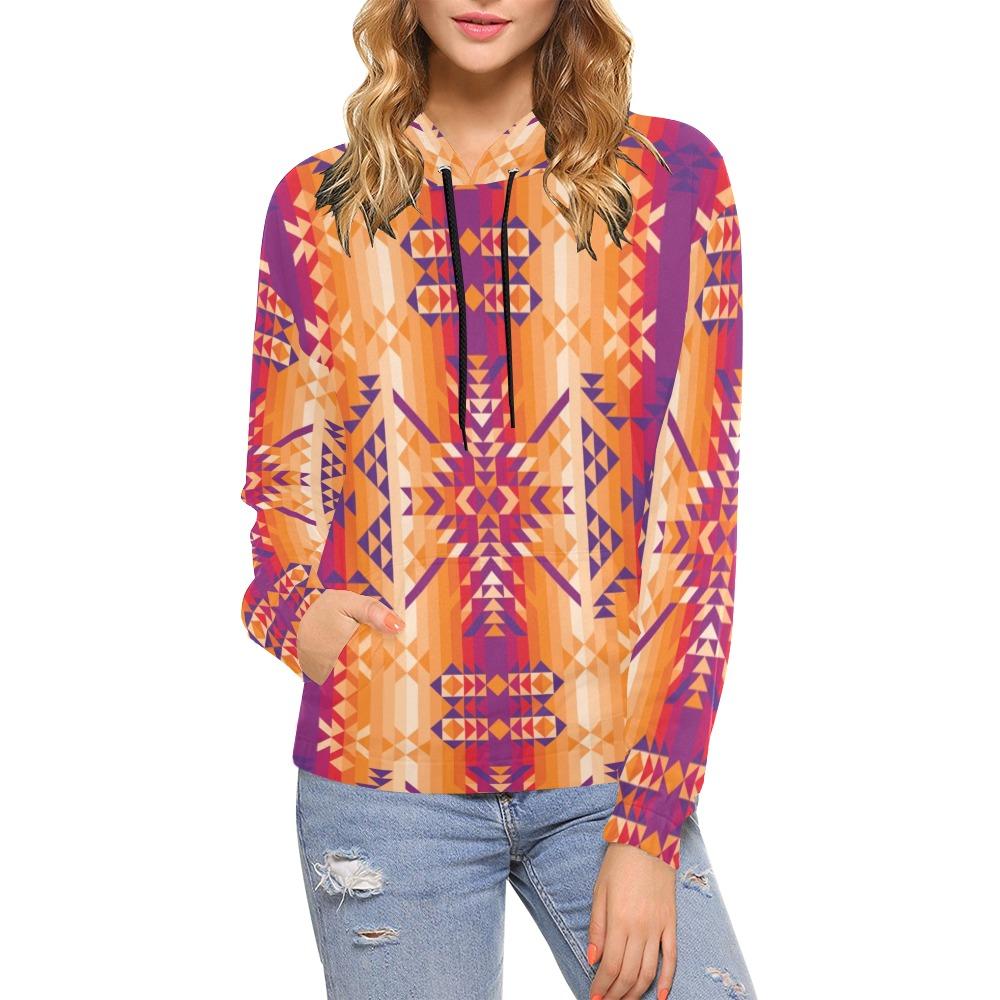 Desert Geo All Over Print Hoodie for Women (USA Size) (Model H13) All Over Print Hoodie for Women (H13) e-joyer 
