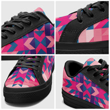 Load image into Gallery viewer, Desert Geo Blue Aapisi Low Top Canvas Shoes Black Sole aapisi Herman 
