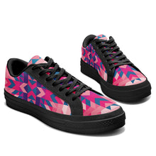 Load image into Gallery viewer, Desert Geo Blue Aapisi Low Top Canvas Shoes Black Sole aapisi Herman 
