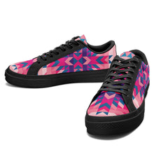 Load image into Gallery viewer, Desert Geo Blue Aapisi Low Top Canvas Shoes Black Sole aapisi Herman 
