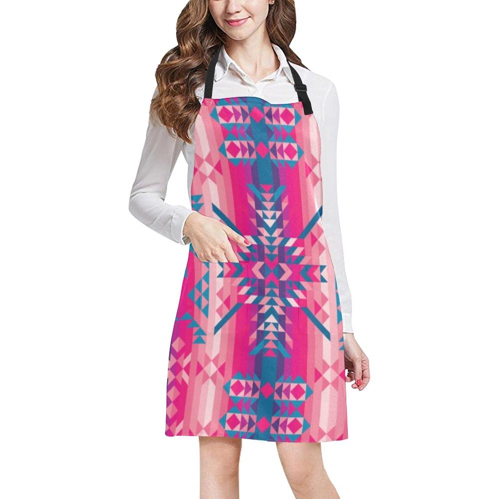Desert Geo Blue All Over Print Apron All Over Print Apron e-joyer 