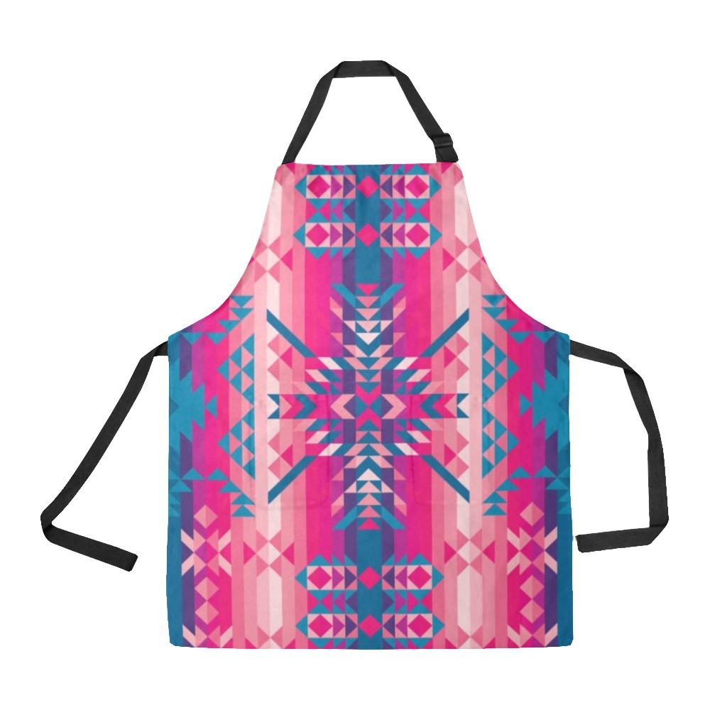 Desert Geo Blue All Over Print Apron All Over Print Apron e-joyer 