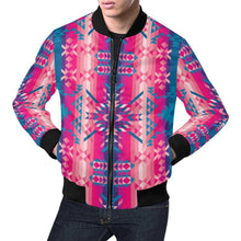 Load image into Gallery viewer, Desert Geo Blue All Over Print Bomber Jacket for Men (Model H19) All Over Print Bomber Jacket for Men (H19) e-joyer 
