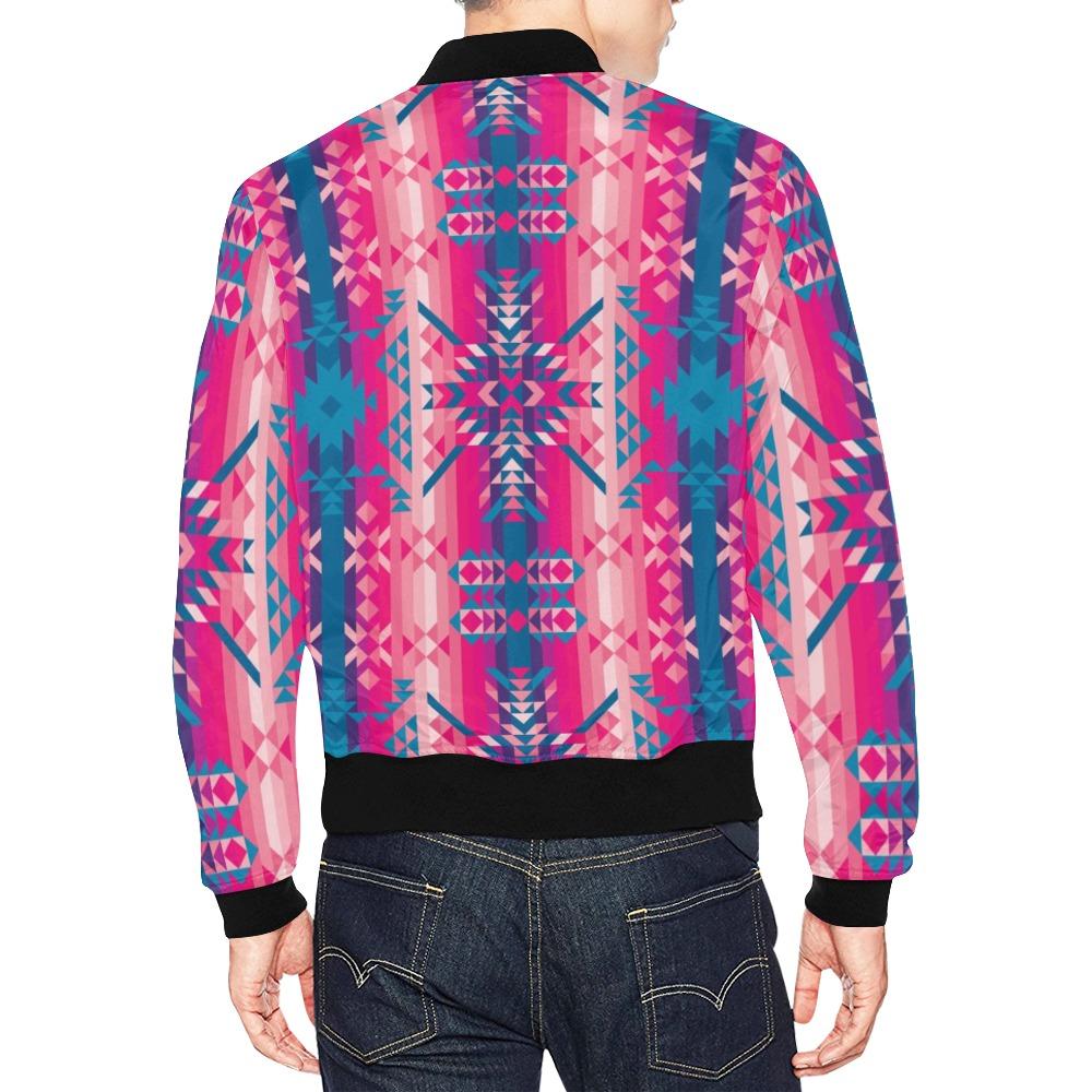 Desert Geo Blue All Over Print Bomber Jacket for Men (Model H19) All Over Print Bomber Jacket for Men (H19) e-joyer 