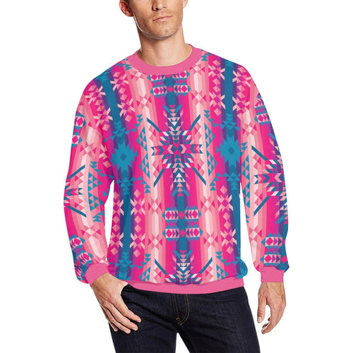 Desert Geo Blue All Over Print Crewneck Sweatshirt for Men (Model H18) shirt e-joyer 