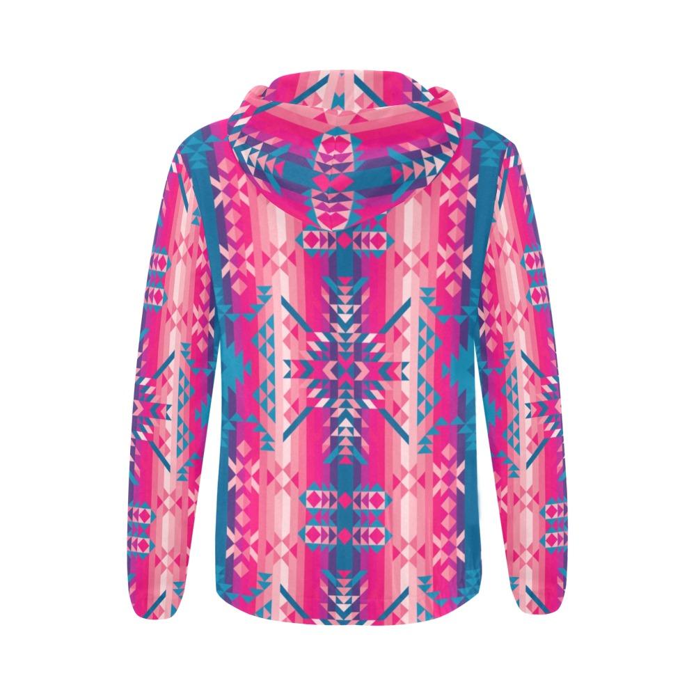 Desert Geo Blue All Over Print Full Zip Hoodie for Women (Model H14) All Over Print Full Zip Hoodie for Women (H14) e-joyer 