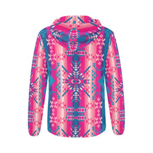 Load image into Gallery viewer, Desert Geo Blue All Over Print Full Zip Hoodie for Women (Model H14) All Over Print Full Zip Hoodie for Women (H14) e-joyer 
