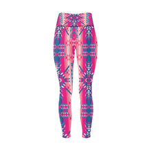 Load image into Gallery viewer, Desert Geo Blue All Over Print High-Waisted Leggings (Model L36) High-Waisted Leggings (L36) e-joyer 
