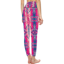 Load image into Gallery viewer, Desert Geo Blue All Over Print High-Waisted Leggings (Model L36) High-Waisted Leggings (L36) e-joyer 
