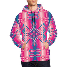 Load image into Gallery viewer, Desert Geo Blue All Over Print Hoodie for Men (USA Size) (Model H13) All Over Print Hoodie for Men (H13) e-joyer 
