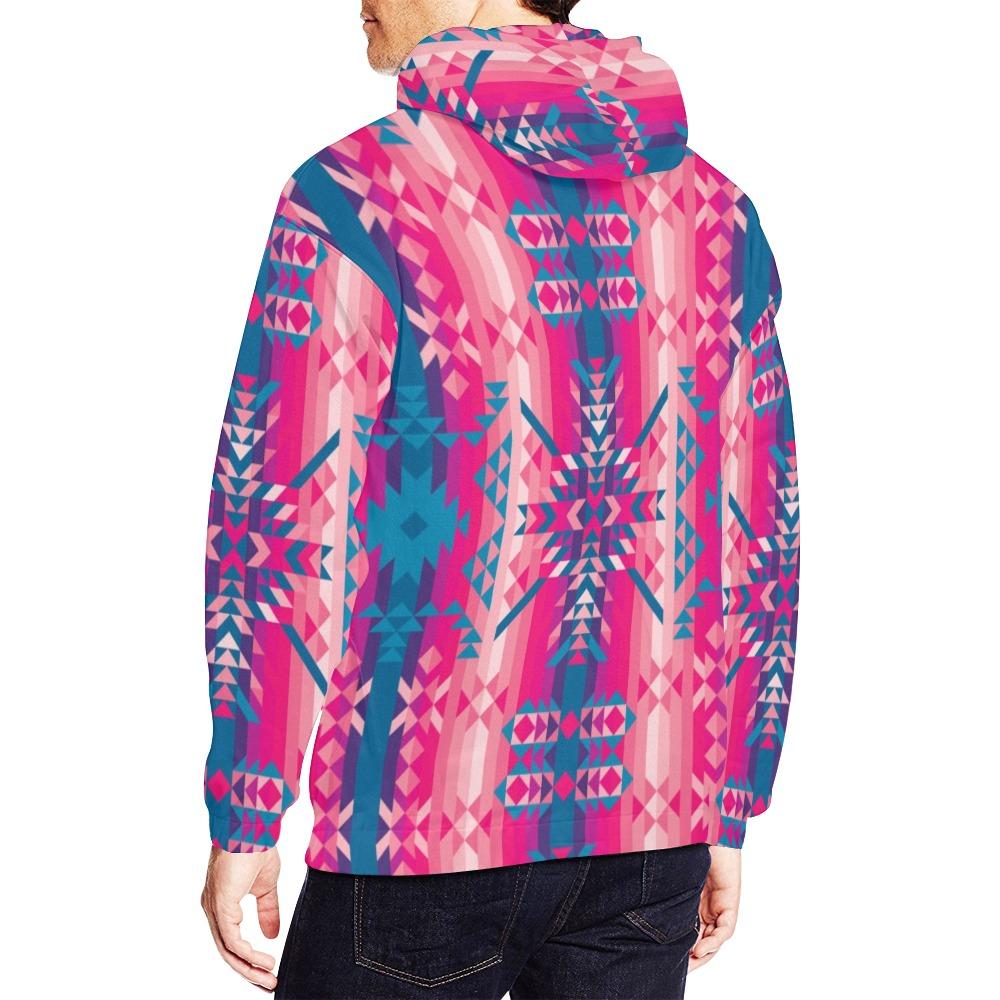 Desert Geo Blue All Over Print Hoodie for Men (USA Size) (Model H13) All Over Print Hoodie for Men (H13) e-joyer 