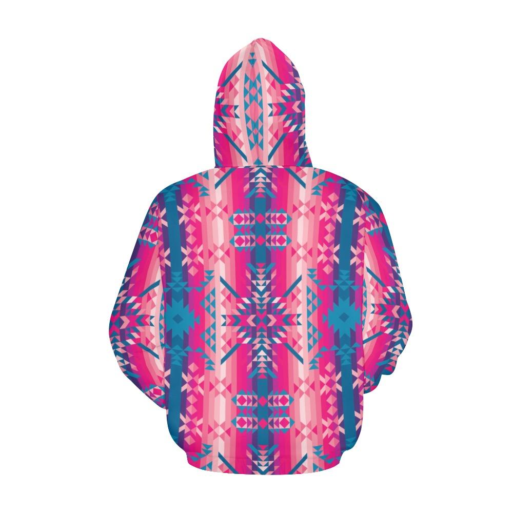 Desert Geo Blue All Over Print Hoodie for Women (USA Size) (Model H13) All Over Print Hoodie for Women (H13) e-joyer 