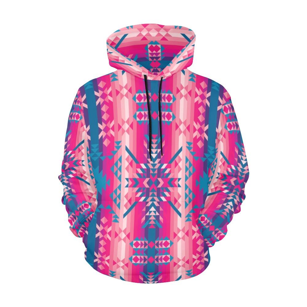 Desert Geo Blue All Over Print Hoodie for Women (USA Size) (Model H13) All Over Print Hoodie for Women (H13) e-joyer 