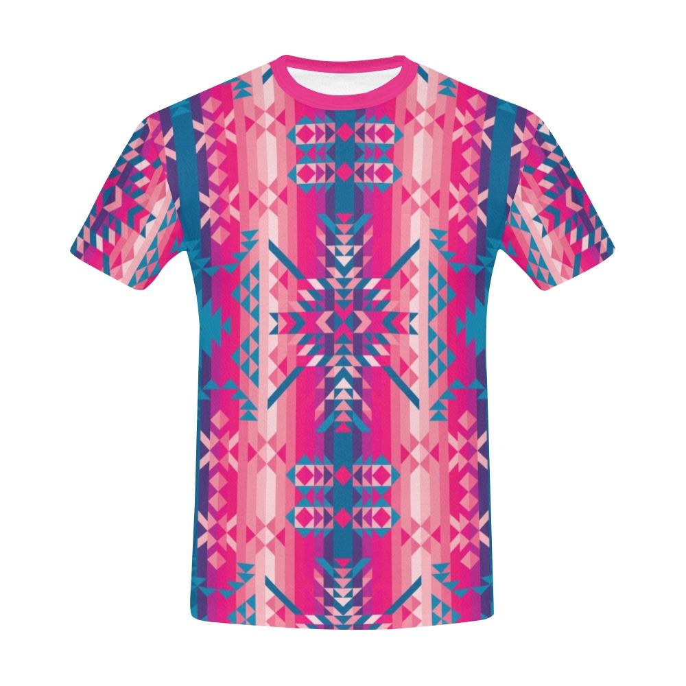 Desert Geo Blue All Over Print T-Shirt for Men (USA Size) (Model T40) All Over Print T-Shirt for Men (T40) e-joyer 