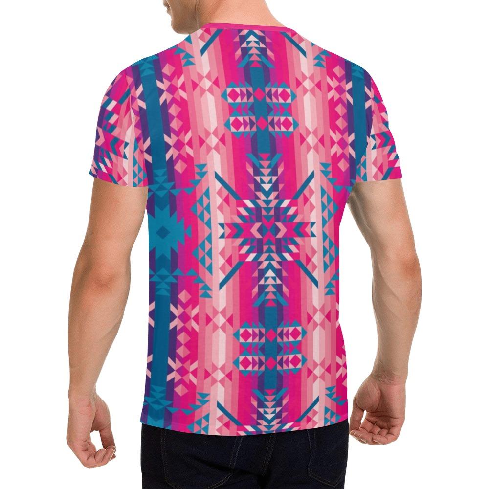 Desert Geo Blue All Over Print T-Shirt for Men (USA Size) (Model T40) All Over Print T-Shirt for Men (T40) e-joyer 