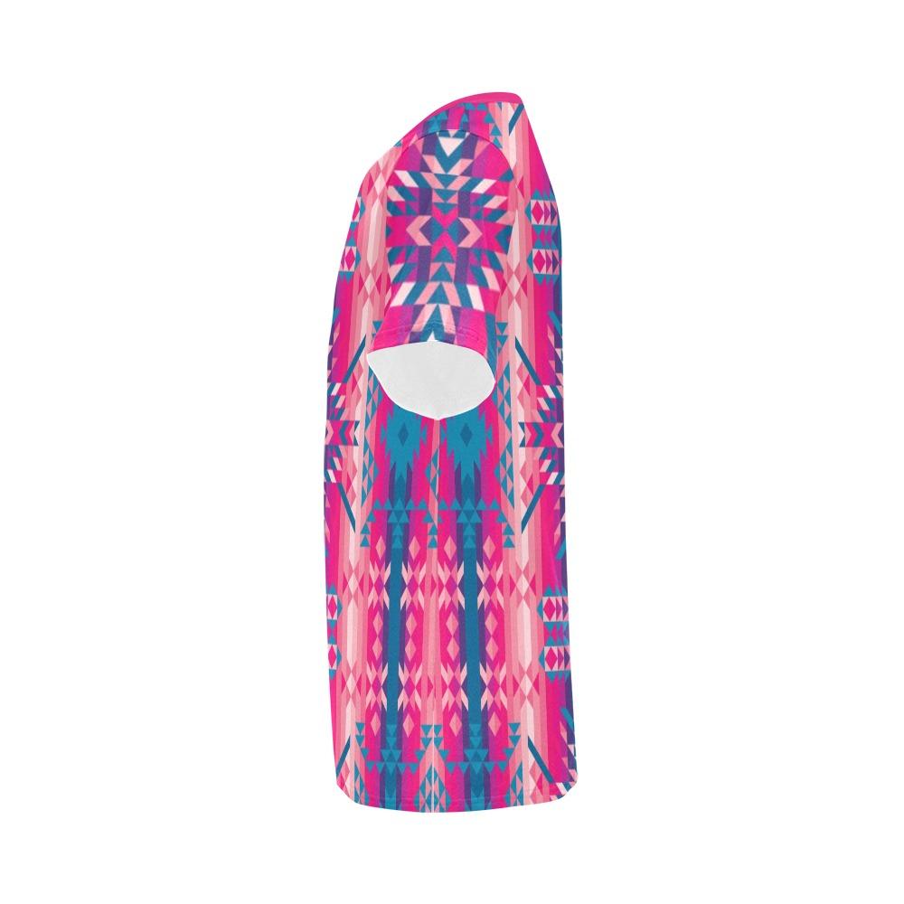 Desert Geo Blue All Over Print T-Shirt for Men (USA Size) (Model T40) All Over Print T-Shirt for Men (T40) e-joyer 