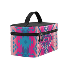 Load image into Gallery viewer, Desert Geo Blue Cosmetic Bag/Large (Model 1658) Cosmetic Bag e-joyer 
