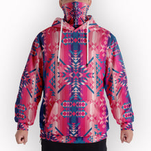 Load image into Gallery viewer, Desert Geo Blue Hoodie with Face Cover 49 Dzine 
