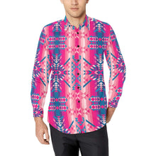 Load image into Gallery viewer, Desert Geo Blue Men&#39;s All Over Print Casual Dress Shirt (Model T61) Men&#39;s Dress Shirt (T61) e-joyer 
