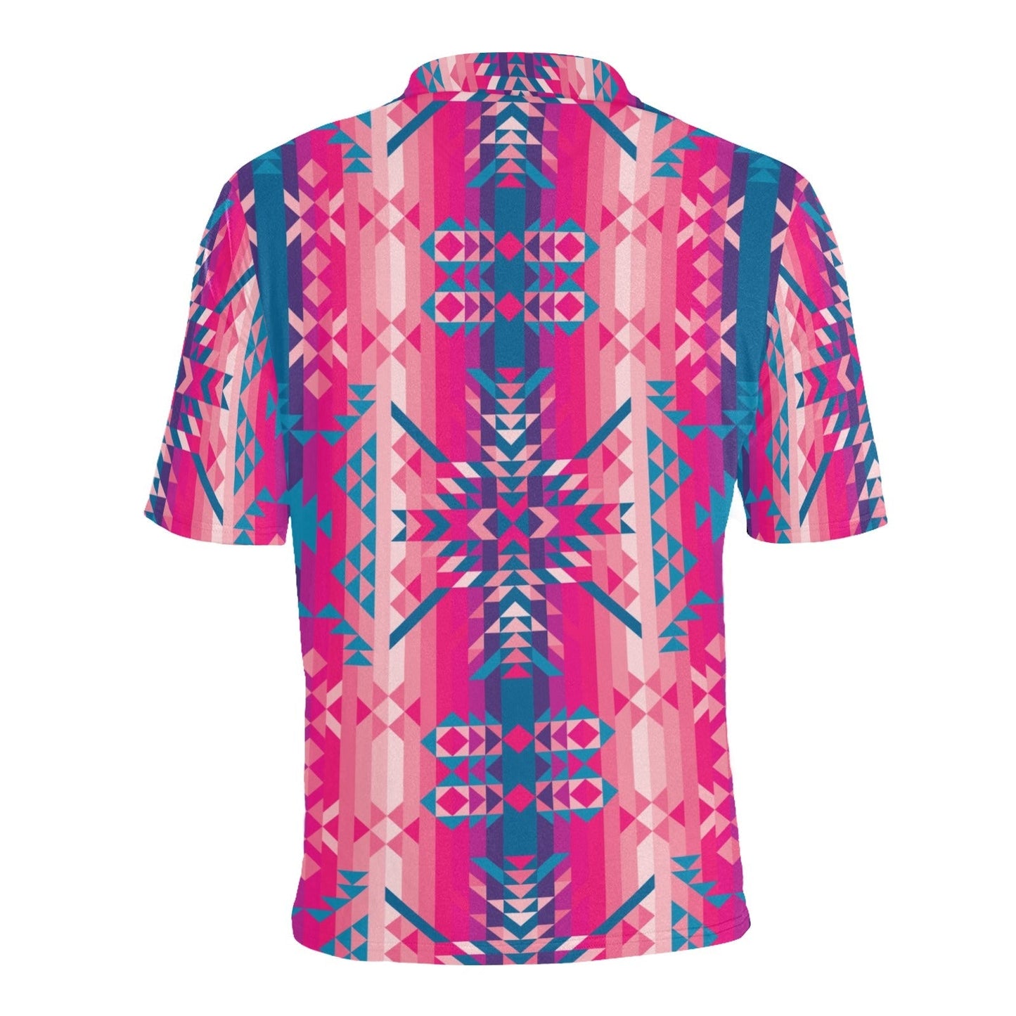 Desert Geo Blue Men's All Over Print Polo Shirt (Model T55) Men's Polo Shirt (Model T55) e-joyer 