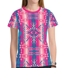 Load image into Gallery viewer, Desert Geo Blue New All Over Print T-shirt for Women (Model T45) tshirt e-joyer 
