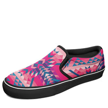 Load image into Gallery viewer, Desert Geo Blue Otoyimm Canvas Slip On Shoes otoyimm Herman US Youth 1 / EUR 32 Black Sole 
