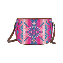 Load image into Gallery viewer, Desert Geo Blue Saddle Bag/Large (Model 1649) bag e-joyer 
