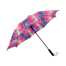 Load image into Gallery viewer, Desert Geo Blue Semi-Automatic Foldable Umbrella (Model U05) Semi-Automatic Foldable Umbrella e-joyer 
