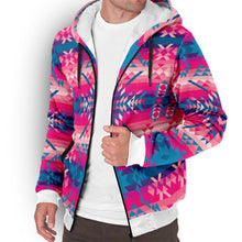 Load image into Gallery viewer, Desert Geo Blue Sherpa Hoodie hoodie Herman 
