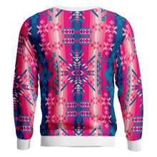 Load image into Gallery viewer, Desert Geo Blue Unisex Crewneck Long Sleeve Top 49 Dzine 
