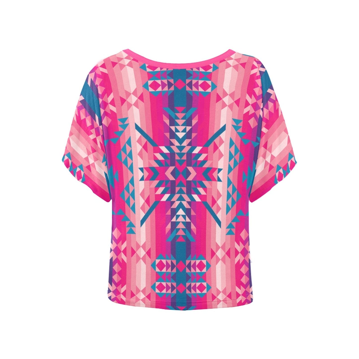 Desert Geo Blue Women's Batwing-Sleeved Blouse T shirt (Model T44) Women's Batwing-Sleeved Blouse T shirt (T44) e-joyer 