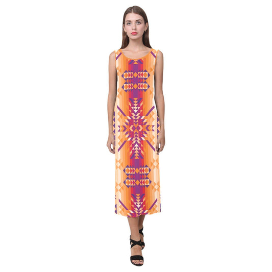 Desert Geo Phaedra Sleeveless Open Fork Long Dress (Model D08) Phaedra Sleeveless Open Fork Long Dress (D08) e-joyer 