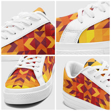 Load image into Gallery viewer, Desert Geo Yellow Red Aapisi Low Top Canvas Shoes White Sole aapisi Herman 
