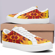 Load image into Gallery viewer, Desert Geo Yellow Red Aapisi Low Top Canvas Shoes White Sole aapisi Herman 
