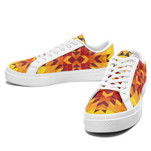 Load image into Gallery viewer, Desert Geo Yellow Red Aapisi Low Top Canvas Shoes White Sole aapisi Herman 
