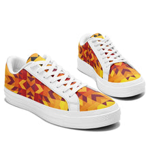 Load image into Gallery viewer, Desert Geo Yellow Red Aapisi Low Top Canvas Shoes White Sole aapisi Herman 
