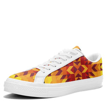 Load image into Gallery viewer, Desert Geo Yellow Red Aapisi Low Top Canvas Shoes White Sole aapisi Herman 
